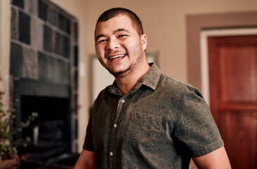Its my lazy day at home today. Portrait of a young man at home.