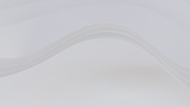 White 3D Undulating lines ripple to make a Light abstract background. 3D Render with copy-space.  