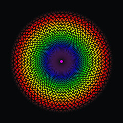 Psychedelic Mandala with rainbow colors