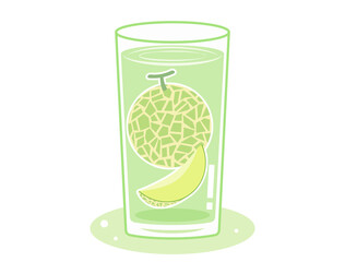 メロンジュースをイメージしたイラスト