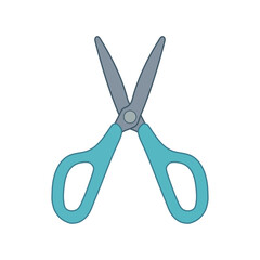 左利き用のはさみのイラスト素材　青色　クロスドミナンス 
