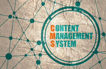 Acronym CMS - Content Management System in circle.
