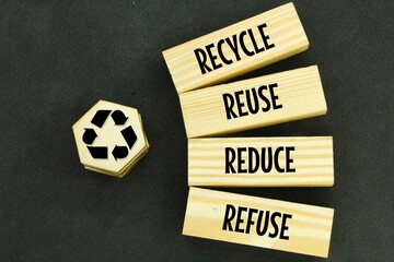 wooden boards with the concept of waste management