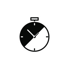Timer, Time Solid Line Icon Vector Illustration Logo Template. Suitable For Many Purposes.