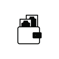 Wallet, Saving, Money Solid Line Icon Vector Illustration Logo Template. Suitable For Many Purposes.