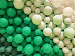 white and green balloon for wall decoration