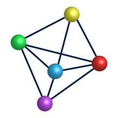 3d connected molecule vector illustration