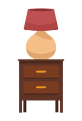 lamp in wooden drawer