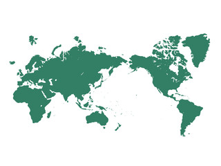 白バックの日本中心の世界地図