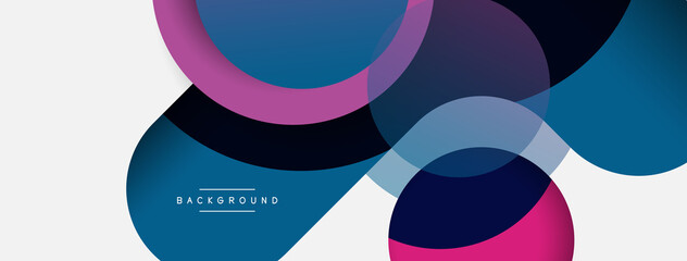 Fototapeta premium Vector round shapes circles minimal geometric background. Vector illustration for wallpaper banner background or landing page