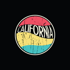 California typography illustration vector t shirt design 