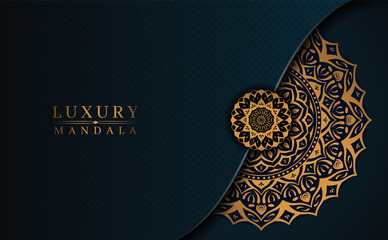 Ornamental mandala background with golden color arabesque floral Islamic east style