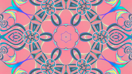 Abstract multicolored textural symmetrical background kaleidoscope.