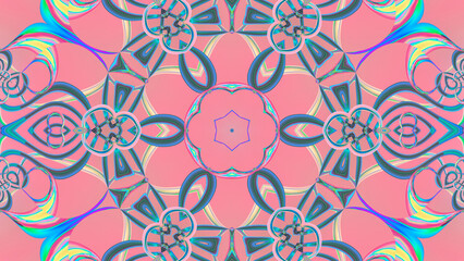 Abstract multicolored textural symmetrical background kaleidoscope.