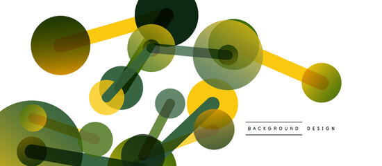 Line points connections geometric abstract background. Circles connected by lines. Trendy techno business template for wallpaper, banner, background or landing