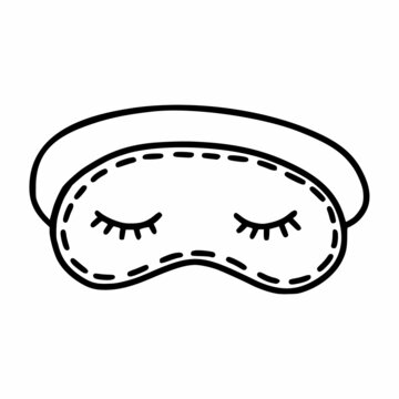 recommend clip art: Doodle style sleep mask. Vector outline icon.