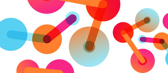 Abstract background. Round dots connected by lines. Trendy techno business template for wallpaper, banner, background or landing
