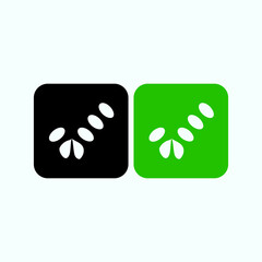 Check mark black and green line icons. Vector illustration. - Vector
