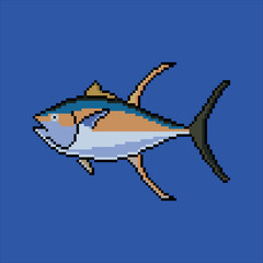 Pixel art with Tuna vector illustration