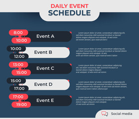 Daily event schedule flyer poster template.