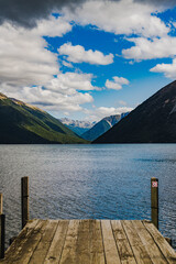 Jetty at a mountain lake