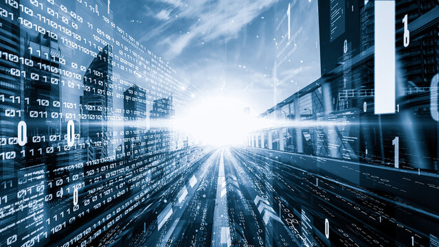 Software development, application programming code and tacit computer coding . Concept of smart digital transformation and technology disruption that changes global trends in new information era .