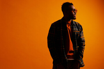 Fashion portrait of handsome African man.