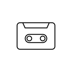 Fototapeta premium Cassete line vector icon on white background