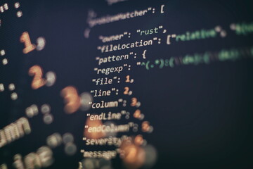 IT business. Python code computer screen. Mobile application design Concept.
