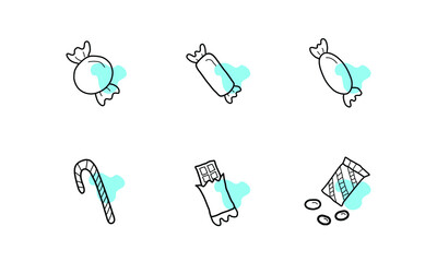 Obraz premium candy icon set