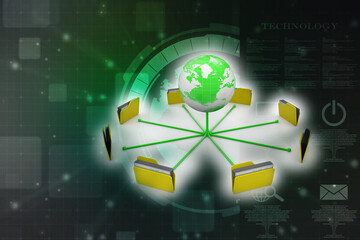 3d illustration of Data sharing concept