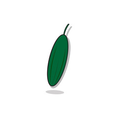 Green cucumber and white background Free vector