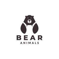 bear animal grizzly bear head logo vector icon symbol illustration design