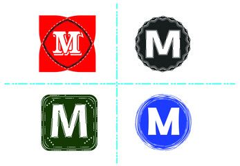 M letter new logo and icon design template
