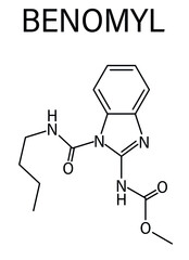 Benomyl fungicide molecule. Skeletal formula.