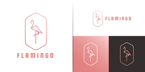 Luxury line art flamingo logo design © Agus Wisnu