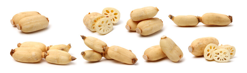 Lotus root on the white background