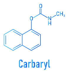 Carbaryl (carbaril) insecticide molecule (carbamate class). Skeletal formula.