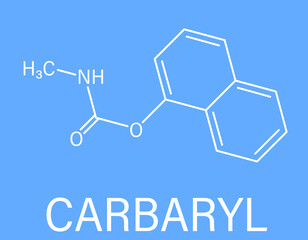 Carbaryl (carbaril) insecticide molecule (carbamate class). Skeletal formula.