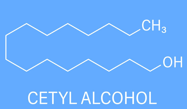 Cetyl Alcohol, Palmityl Alcohol Molecule. Used in Cosmetic