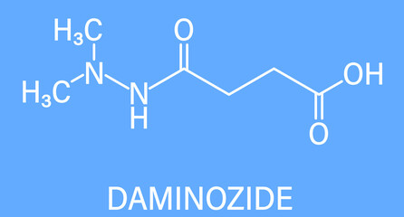 Daminozide (Alar) plant growth regulator molecule. Has been banned because of carcinogenicity concerns. Skeletal formula.