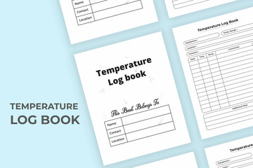 Temperature notebook KDP interior. Fever temperature tracker and patient information checker template. KDP interior of a log book. Temperature tracker and medication planner interior.
