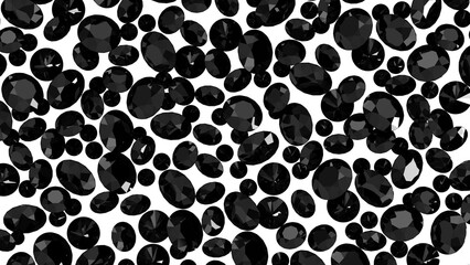 group of gems 3d rendered in black onyx