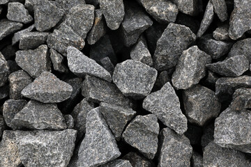 Grey granite gravel background for mix concrete in construction industrial	
