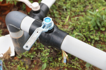 Water pipes with valve in agriculture field