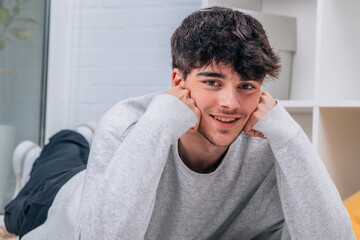 teen boy portrait at home