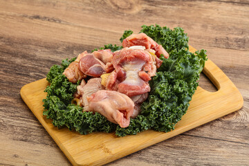 Raw chicken stomach for cooking