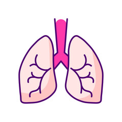 lungs. Color icon for web design