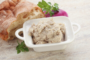 Jewish traditional cuisine herring mousse Forsmak