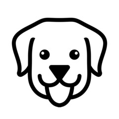 cute dog face line art minimal Logo Icon puppy head vector illustration 